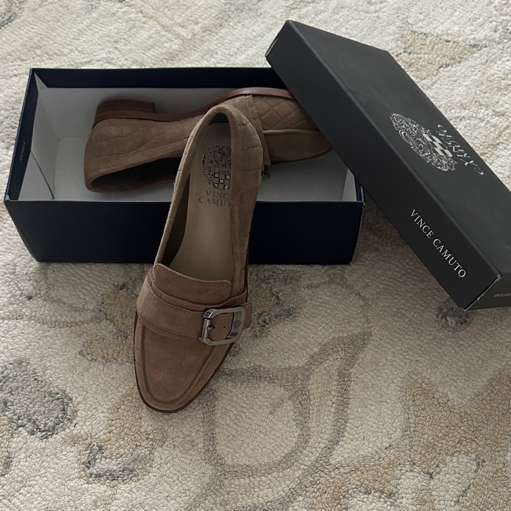 Vince Camuto Tan Suede Loafers for Women